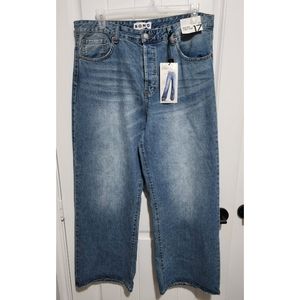 S.O.N.G. high rise street jeans wide leg NEW song NWT 17 womens 33
